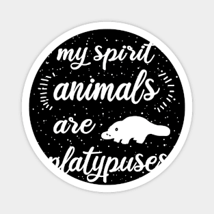 Vintage platypus illustration human outfit fan Magnet